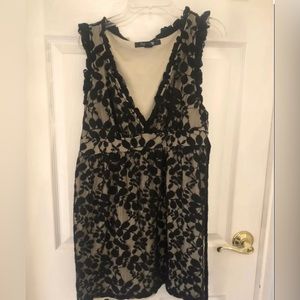 Size L Black lace Dress with ivory under lay 
from forever 21